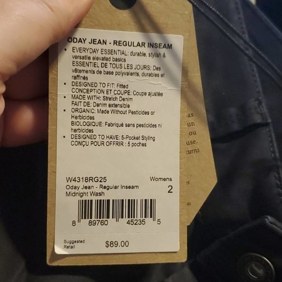 Prana Oday active athletic hiking pants jeans size 2 midnight wash new!! - Picture 4 of 7